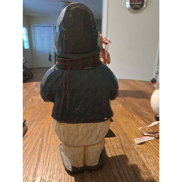 Wood Snowman Figurine 14” Rustic Farmhouse Christmas Tree Holiday Shelf Decor - Picture 5 of 7